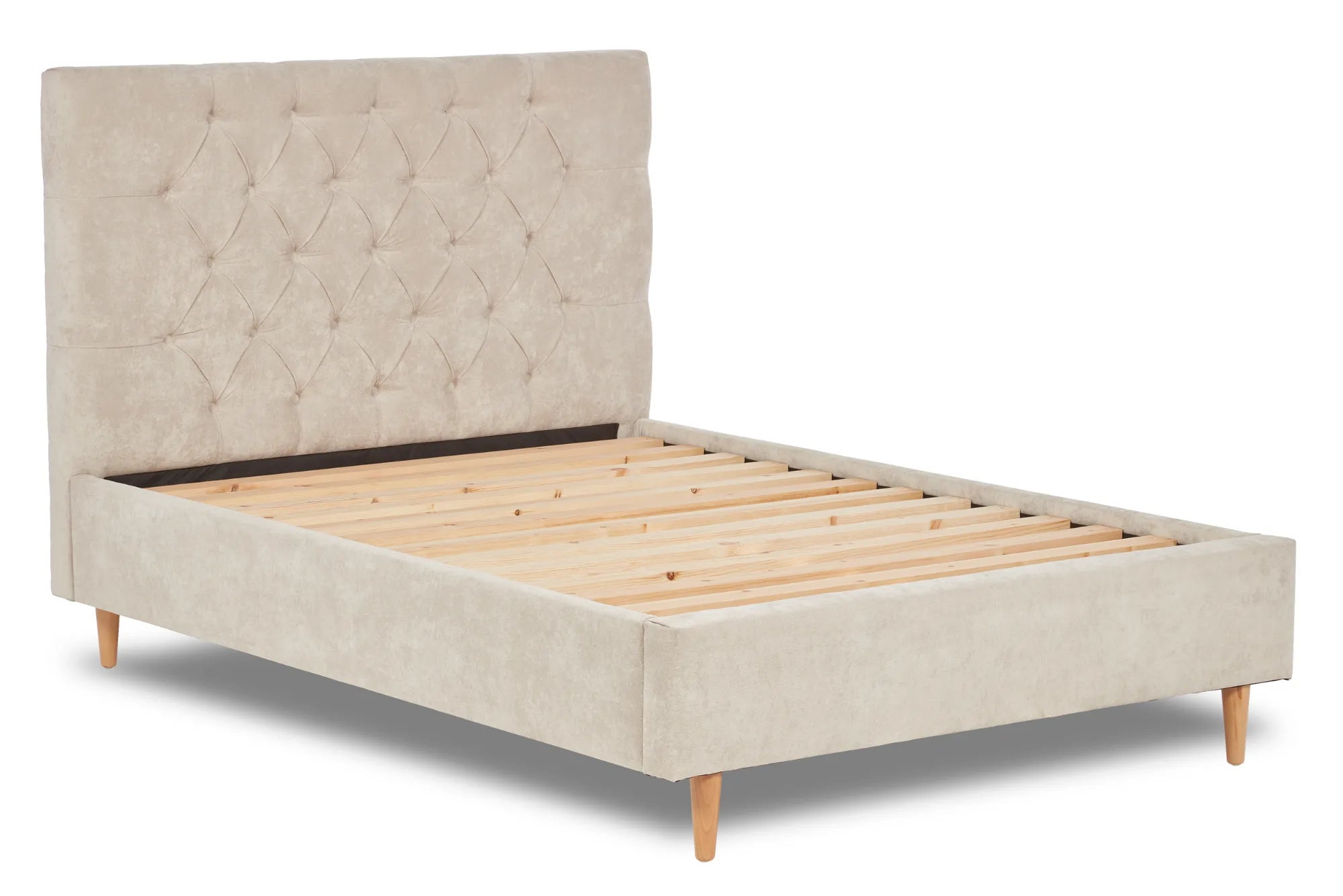 Solstice Modern Tall Chesterfield Fabric Bed