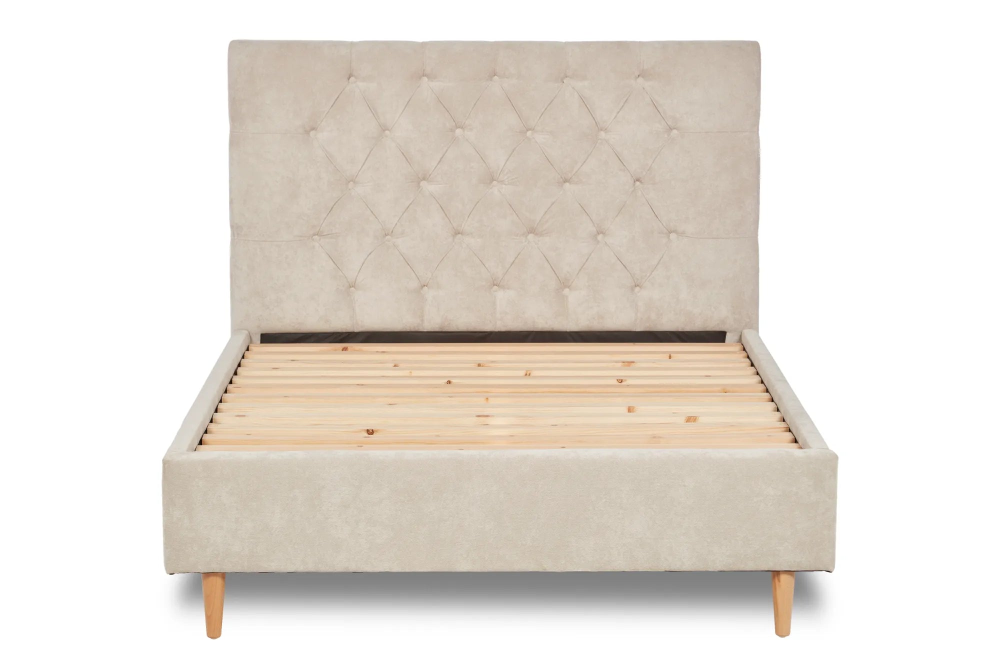 Solstice Modern Tall Chesterfield Fabric Bed