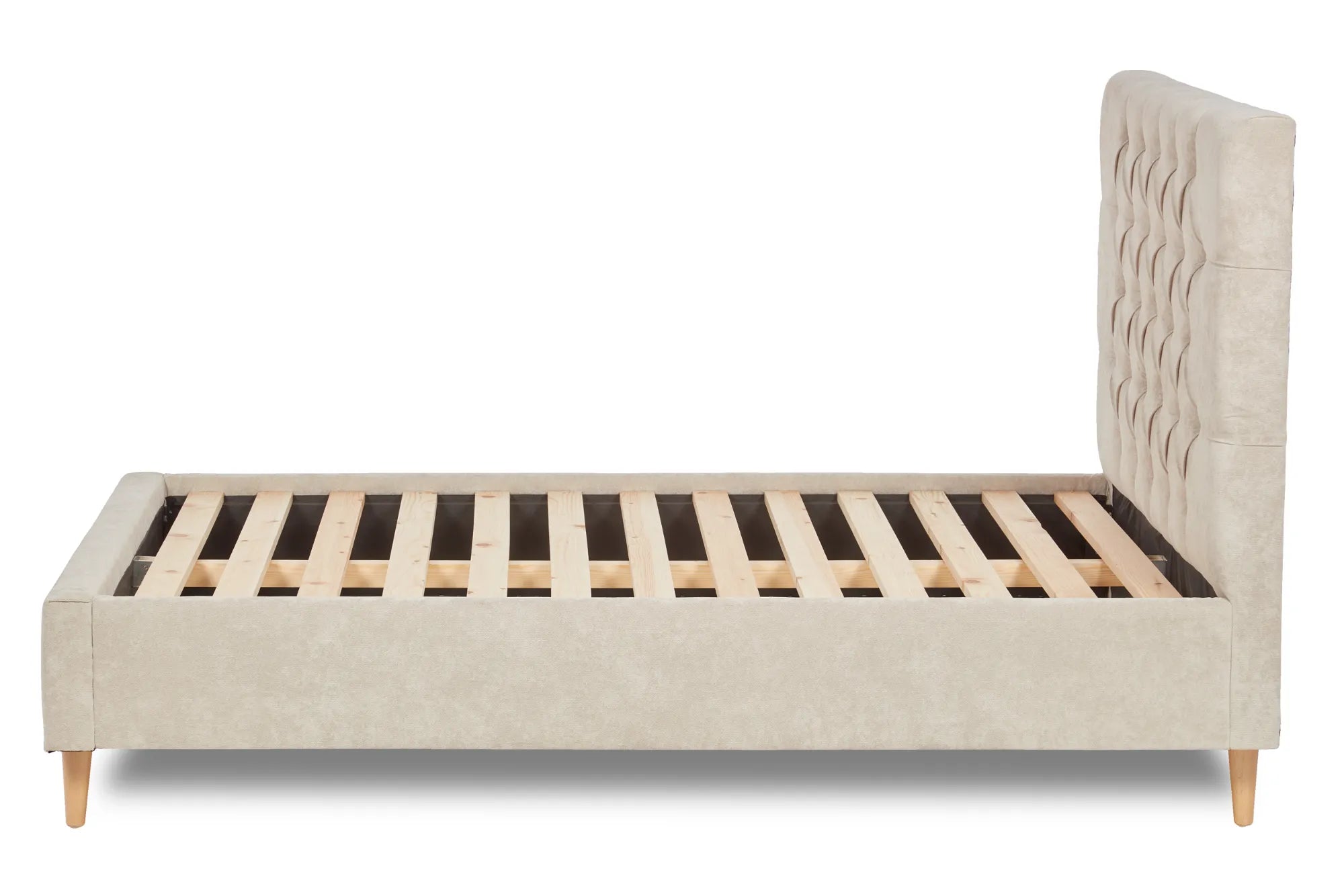 Solstice Modern Tall Chesterfield Fabric Bed