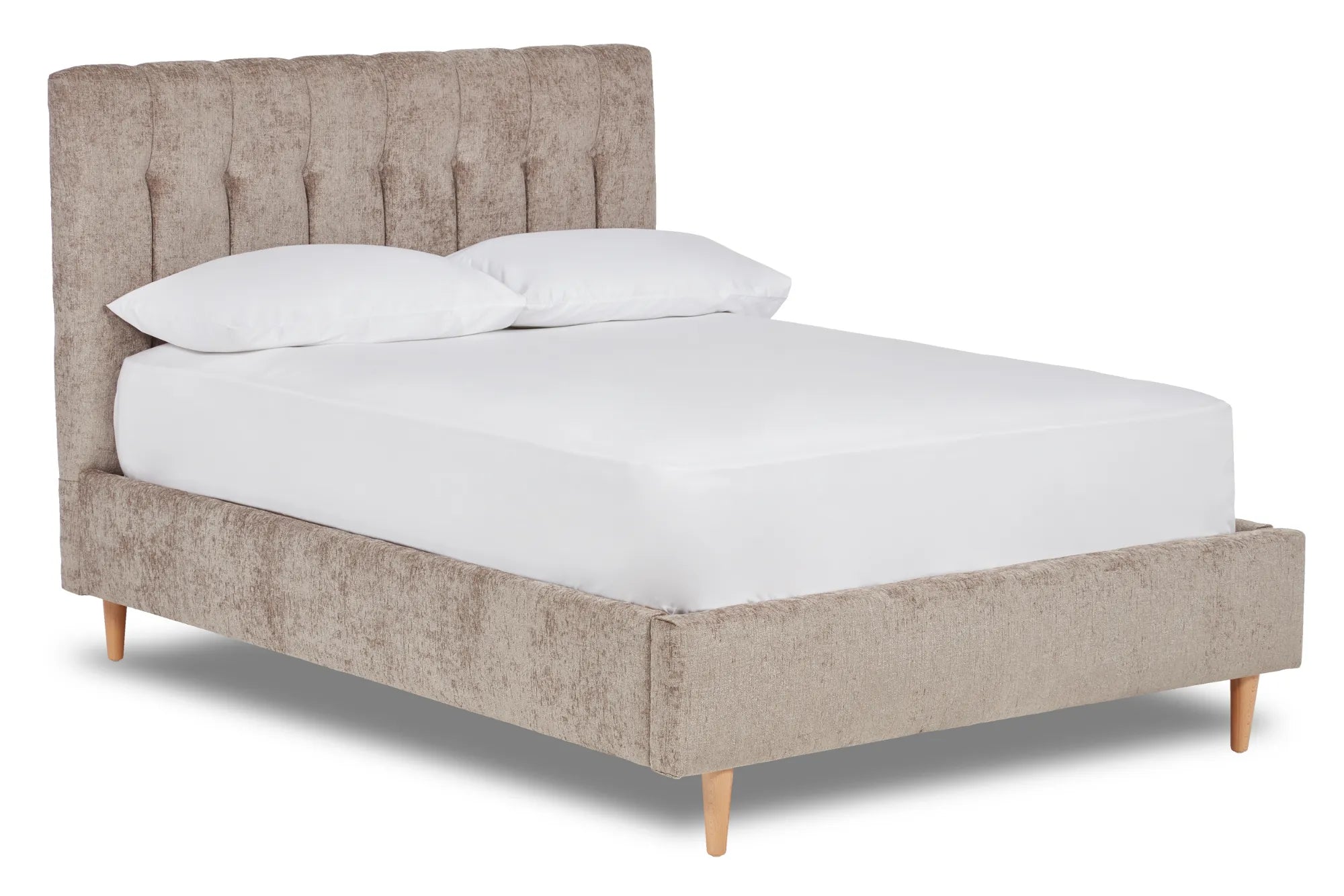 Eternal Contemporary Button-Backed Fabric Bed