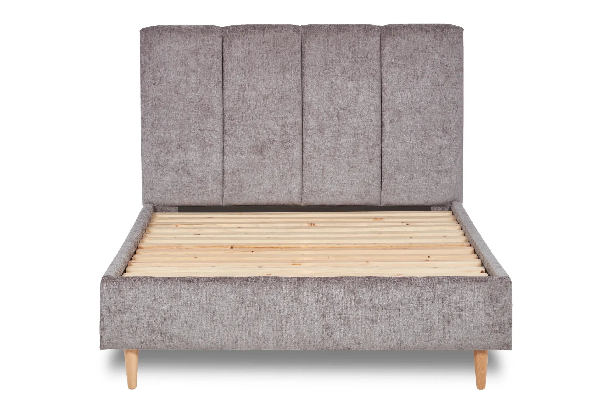 Zen Fabric Bed With Fluted Headboard Panels