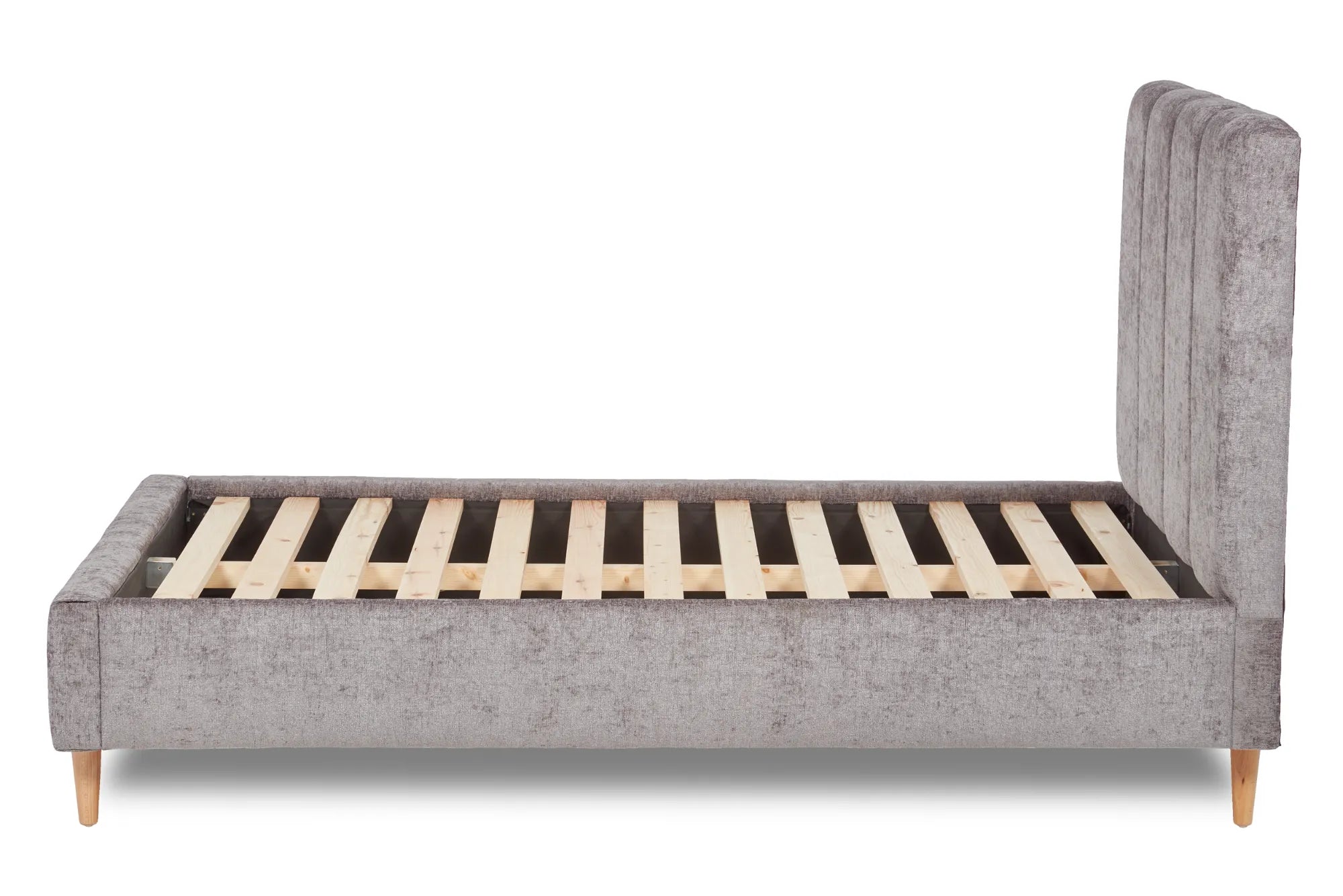 Zen Fabric Bed With Fluted Headboard Panels