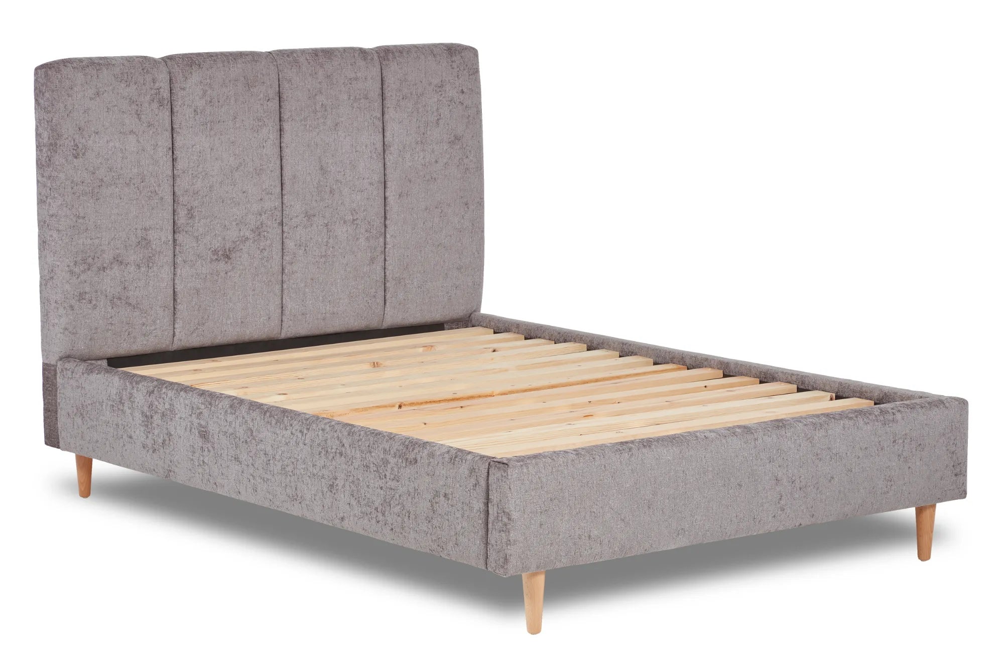 Zen Fabric Bed With Fluted Headboard Panels
