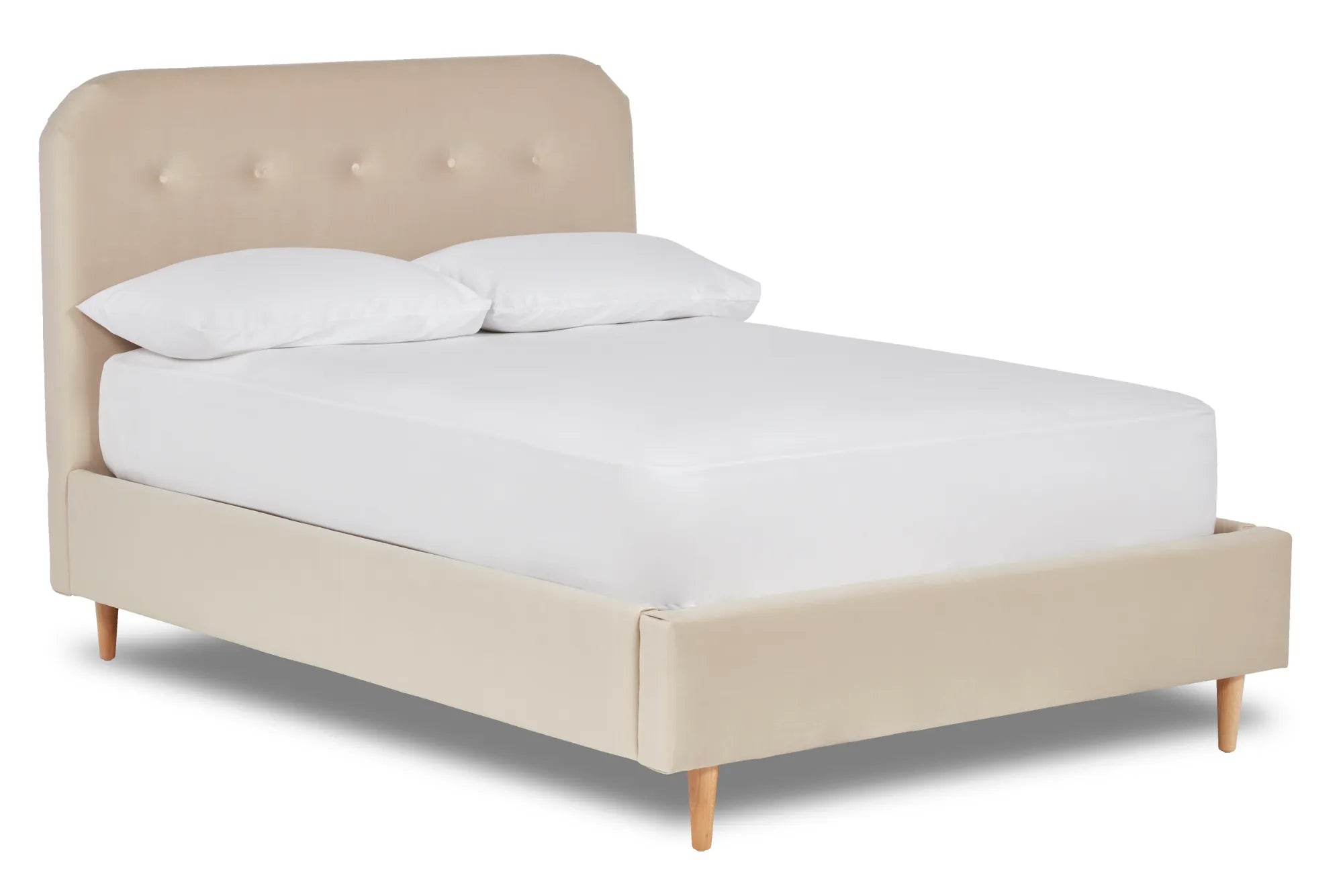 Celestia Contemporary Button Backed Fabric Bed