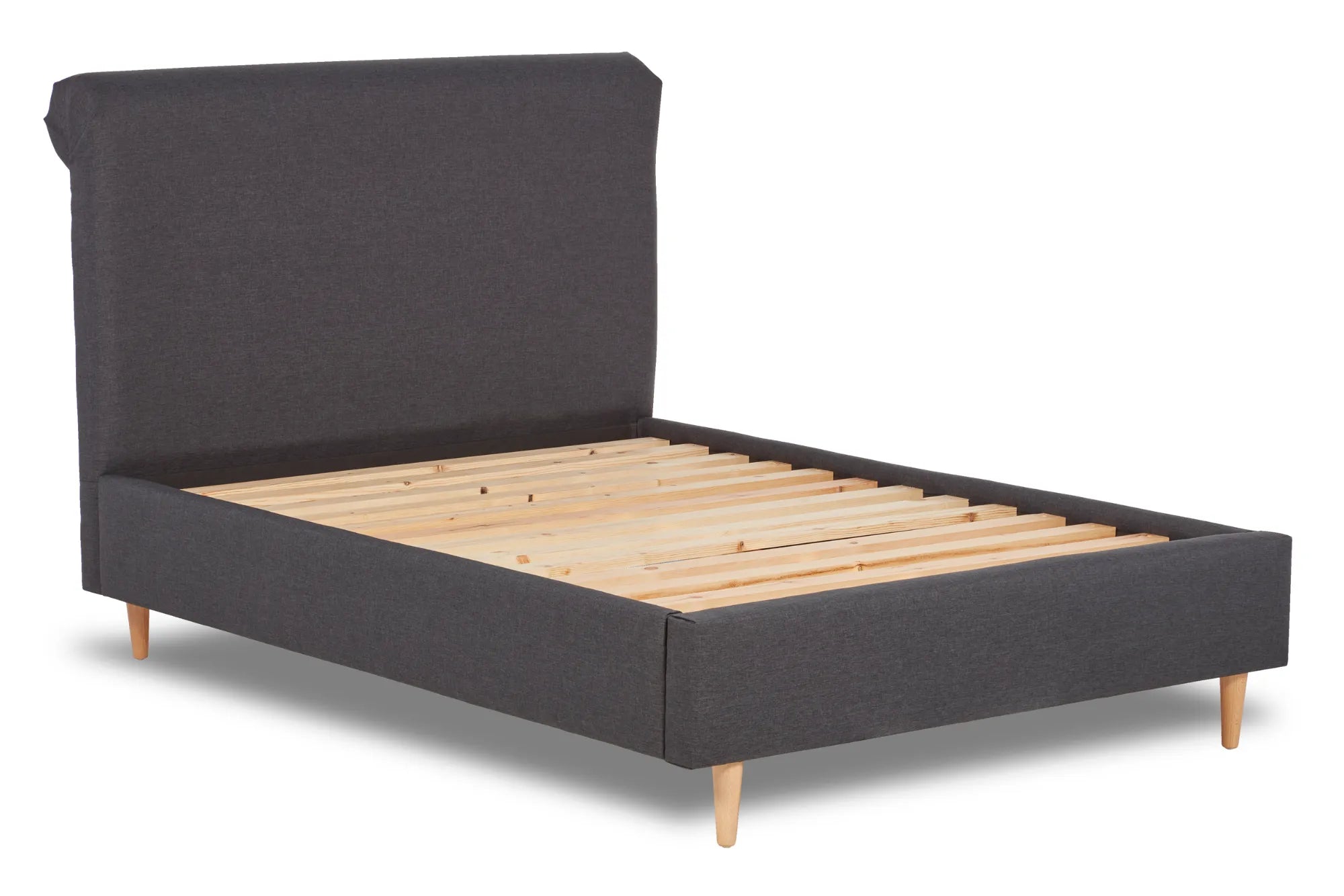 Elysian Modern Scroll Back Fabric Bed