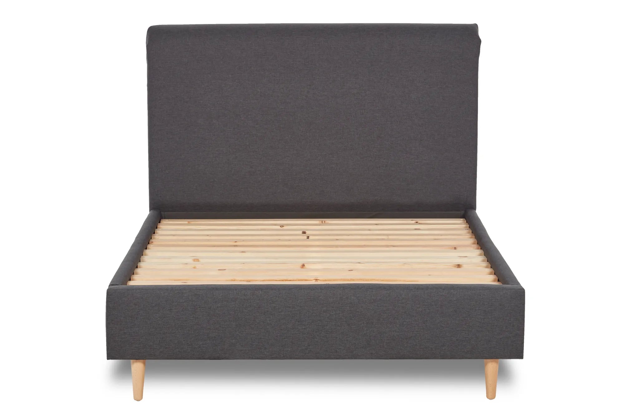 Elysian Modern Scroll Back Fabric Bed