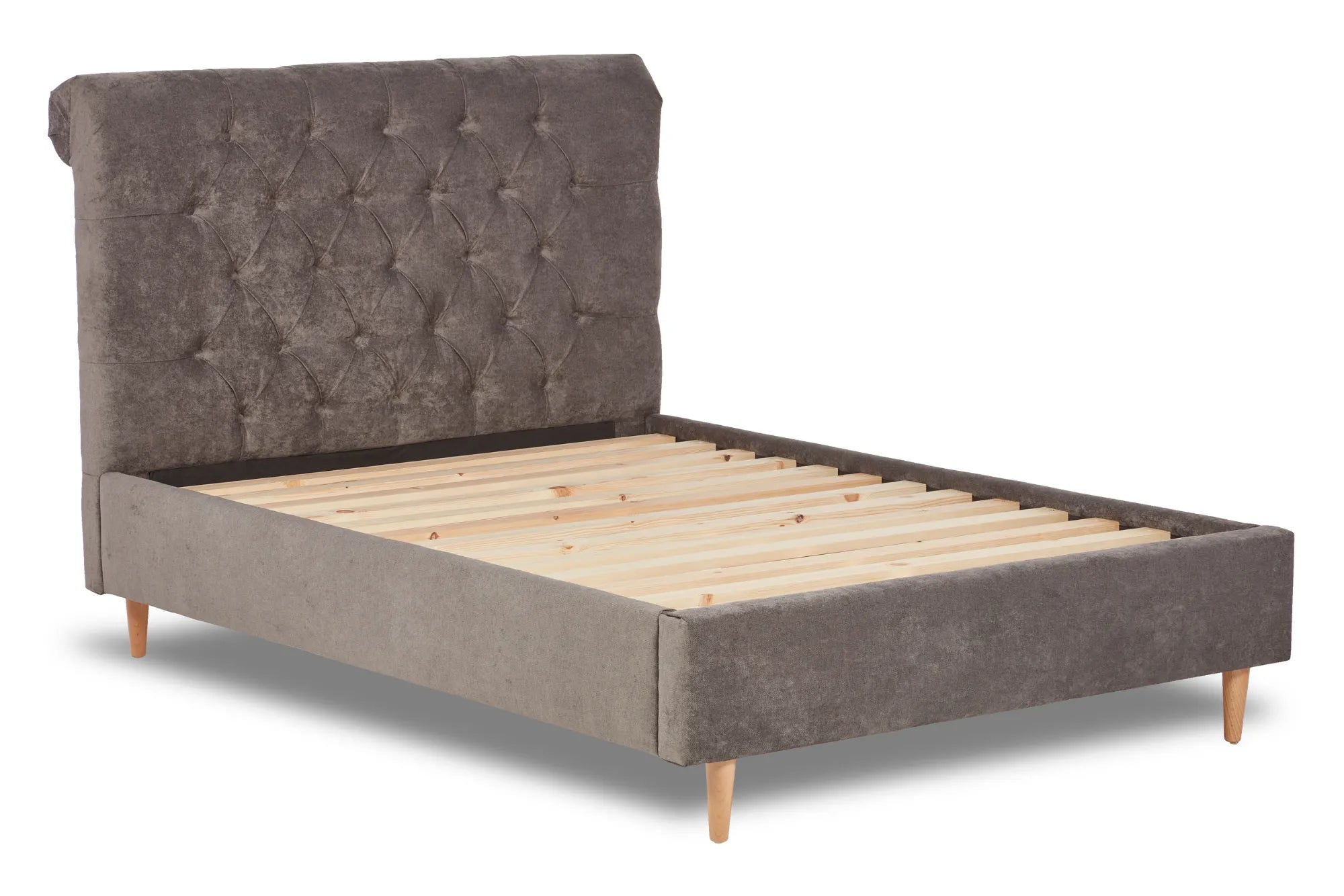 Zephyr Fabric Scroll Bed With Low Foot End