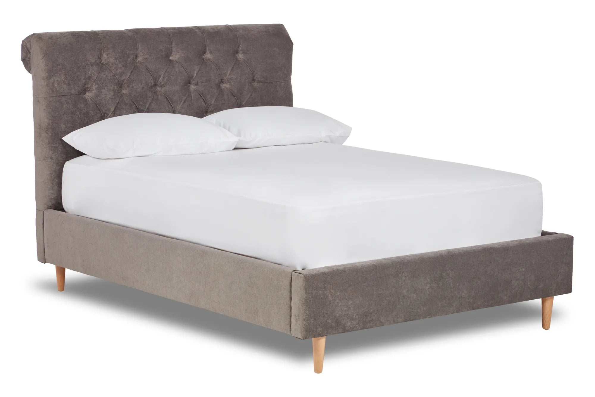 Zephyr Fabric Scroll Bed With Low Foot End