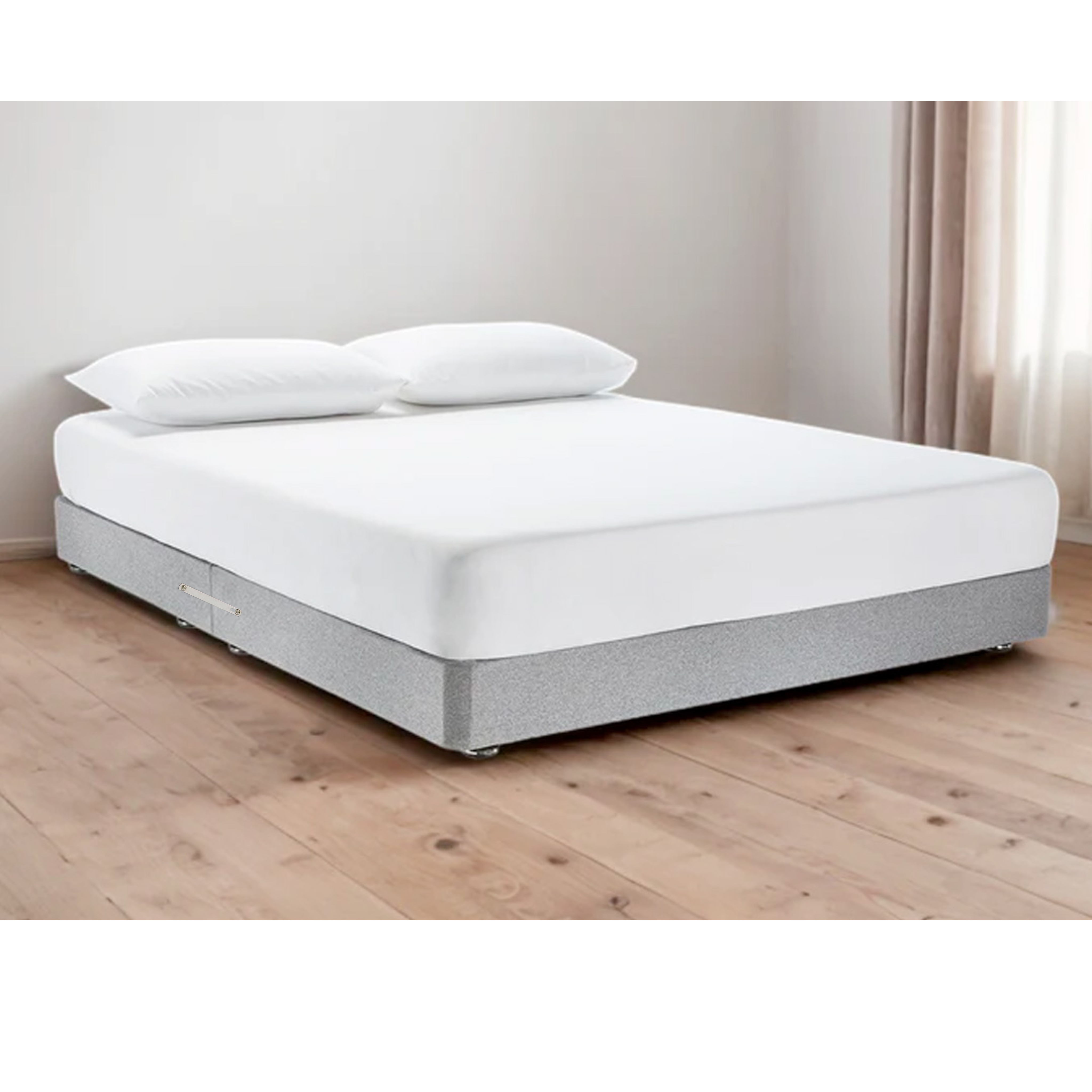 Low Divan Bed Base with Chrome Glides
