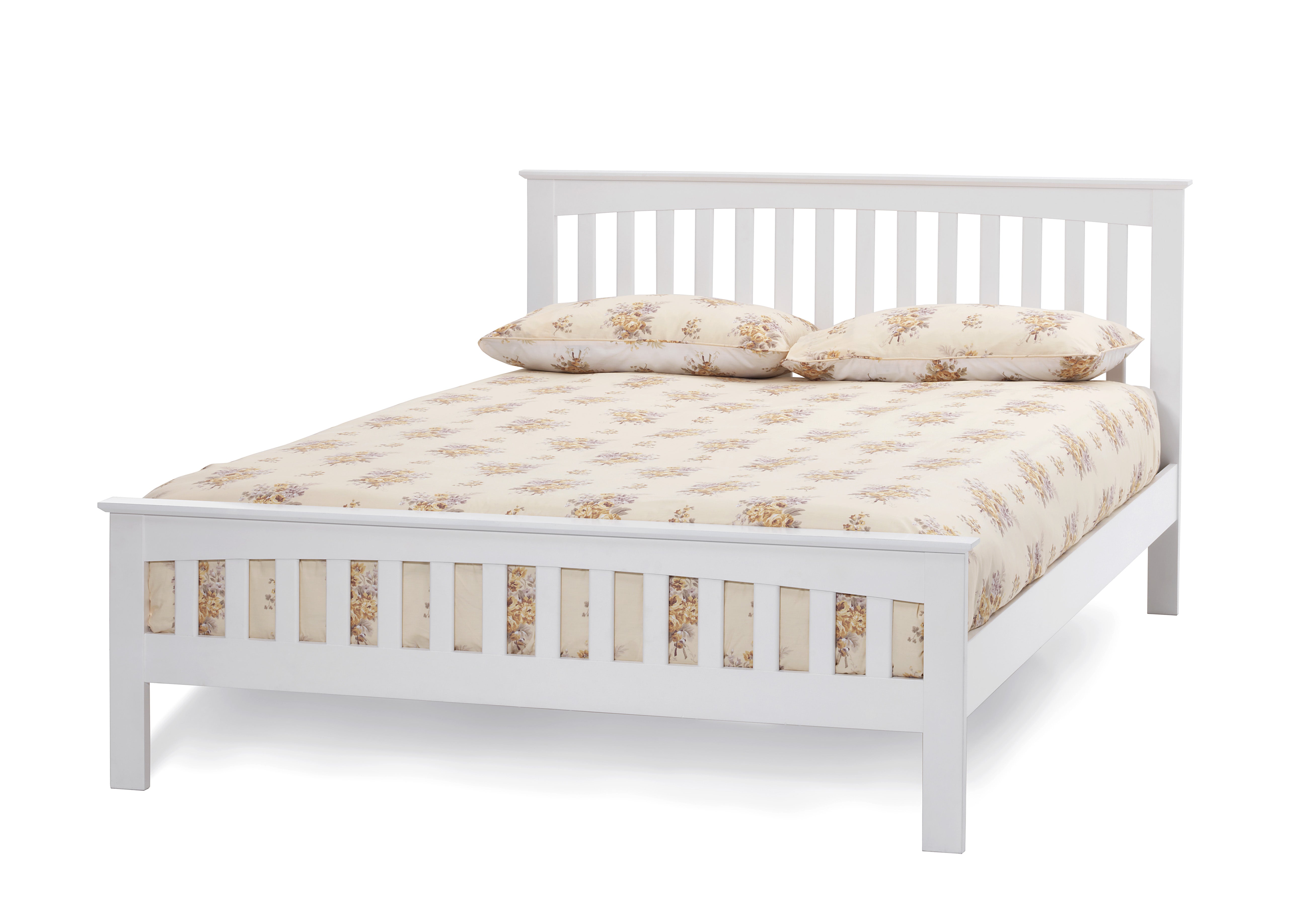 Ava Opal White Wooden Bed Frame