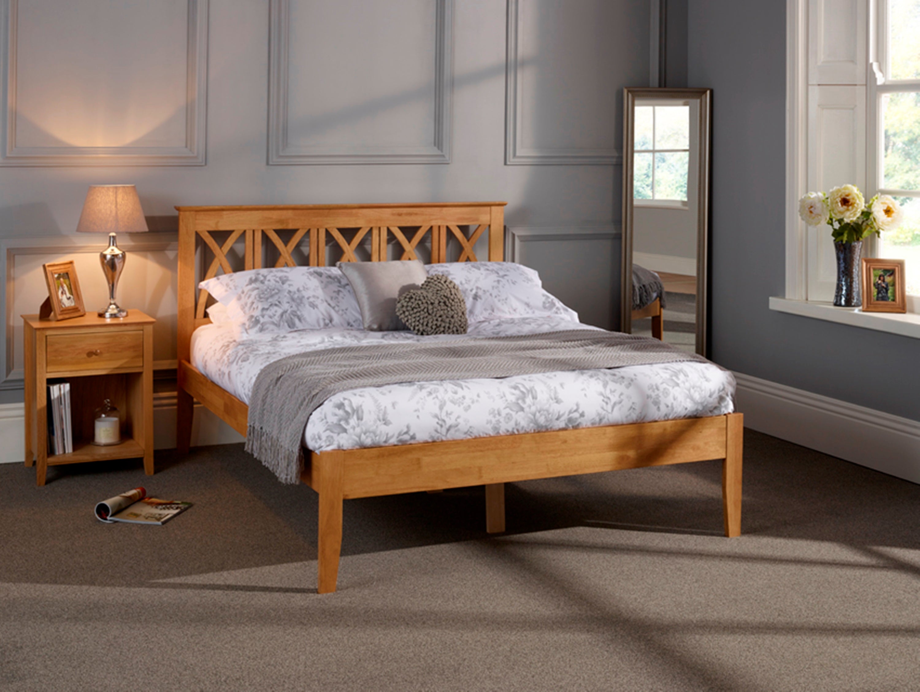 Hutchin wooden bed deals frame