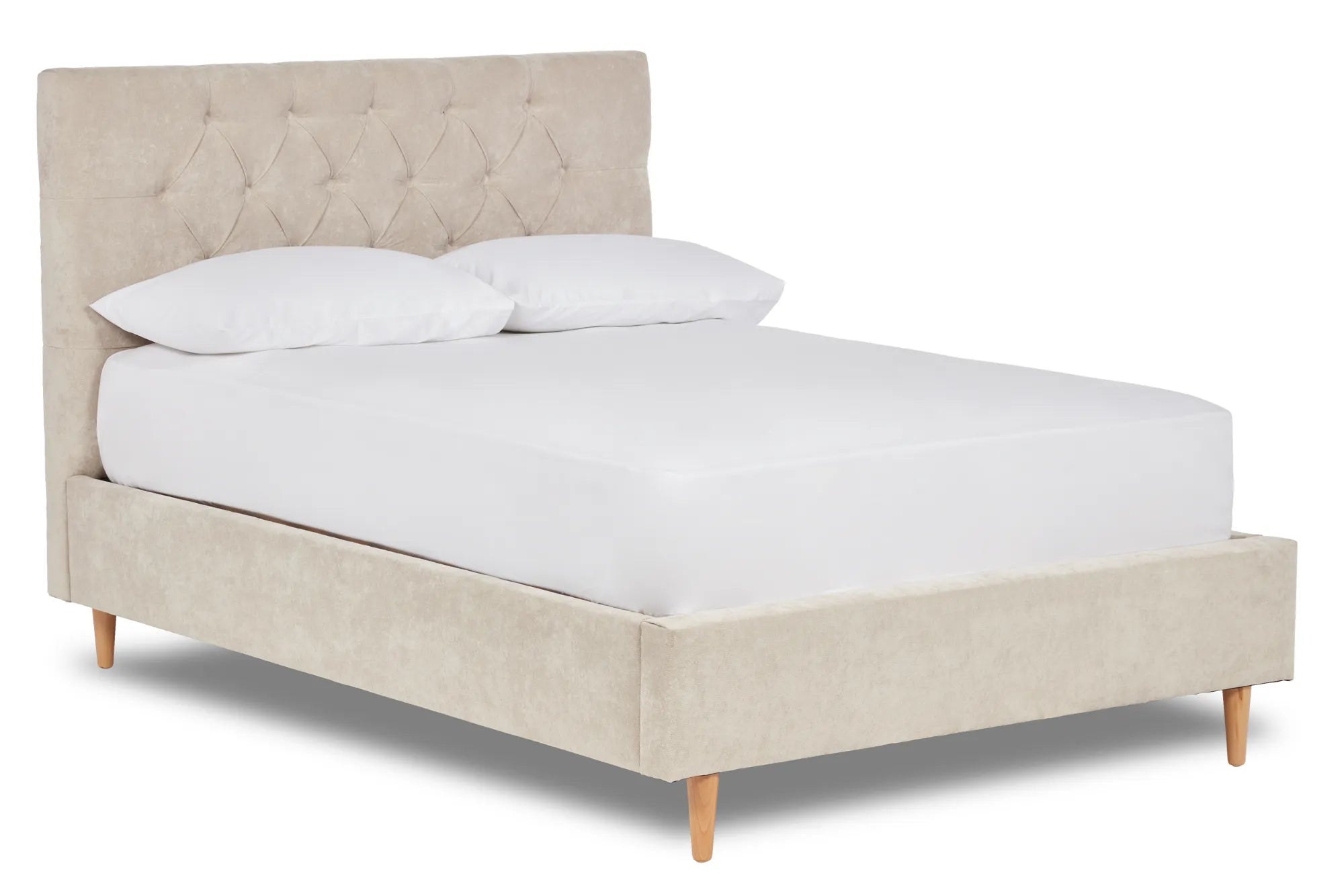 Solstice Modern Tall Chesterfield Fabric Bed