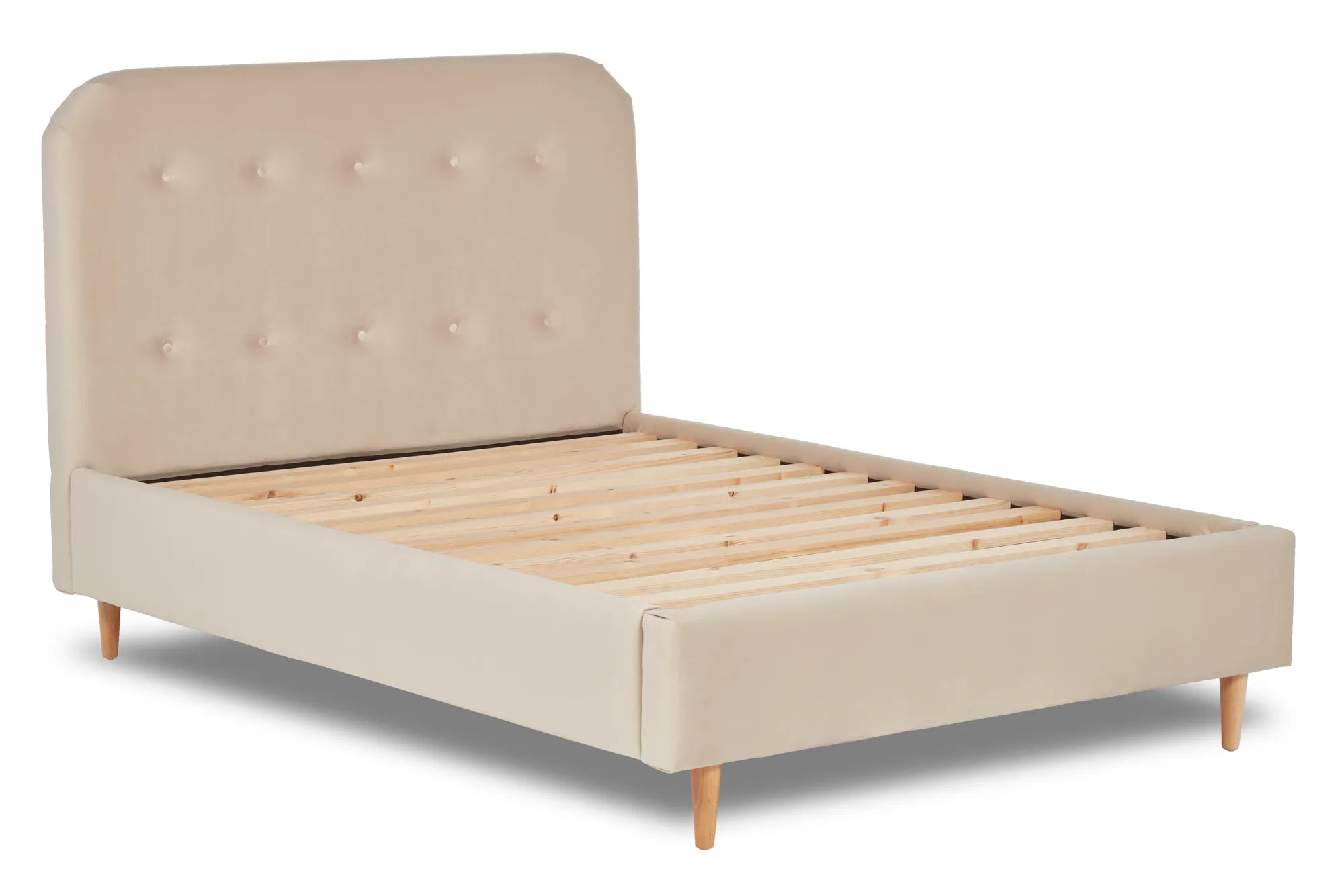 Celestia Contemporary Button Backed Fabric Bed