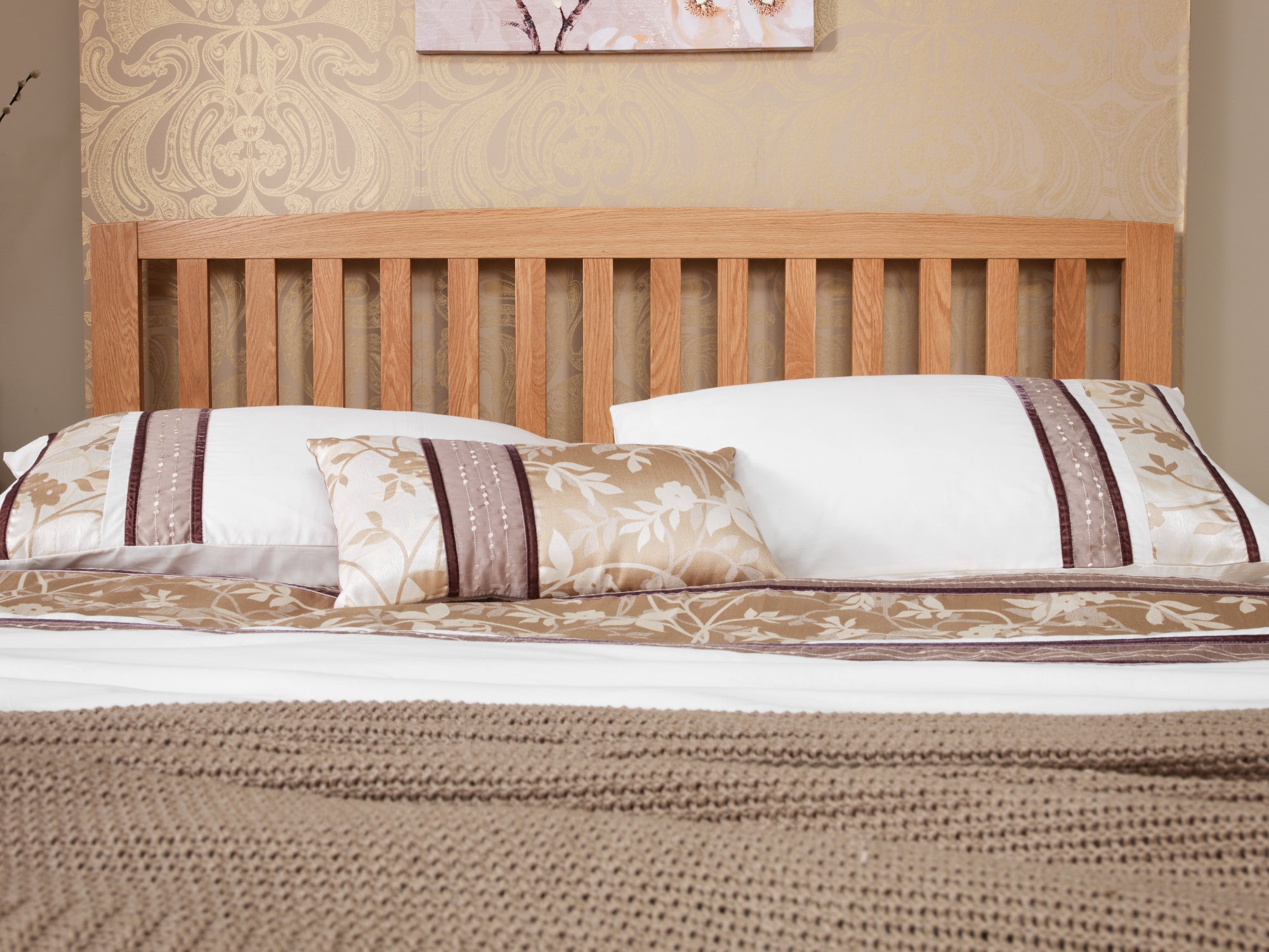 Serenity Oak Wooden Bed Frame