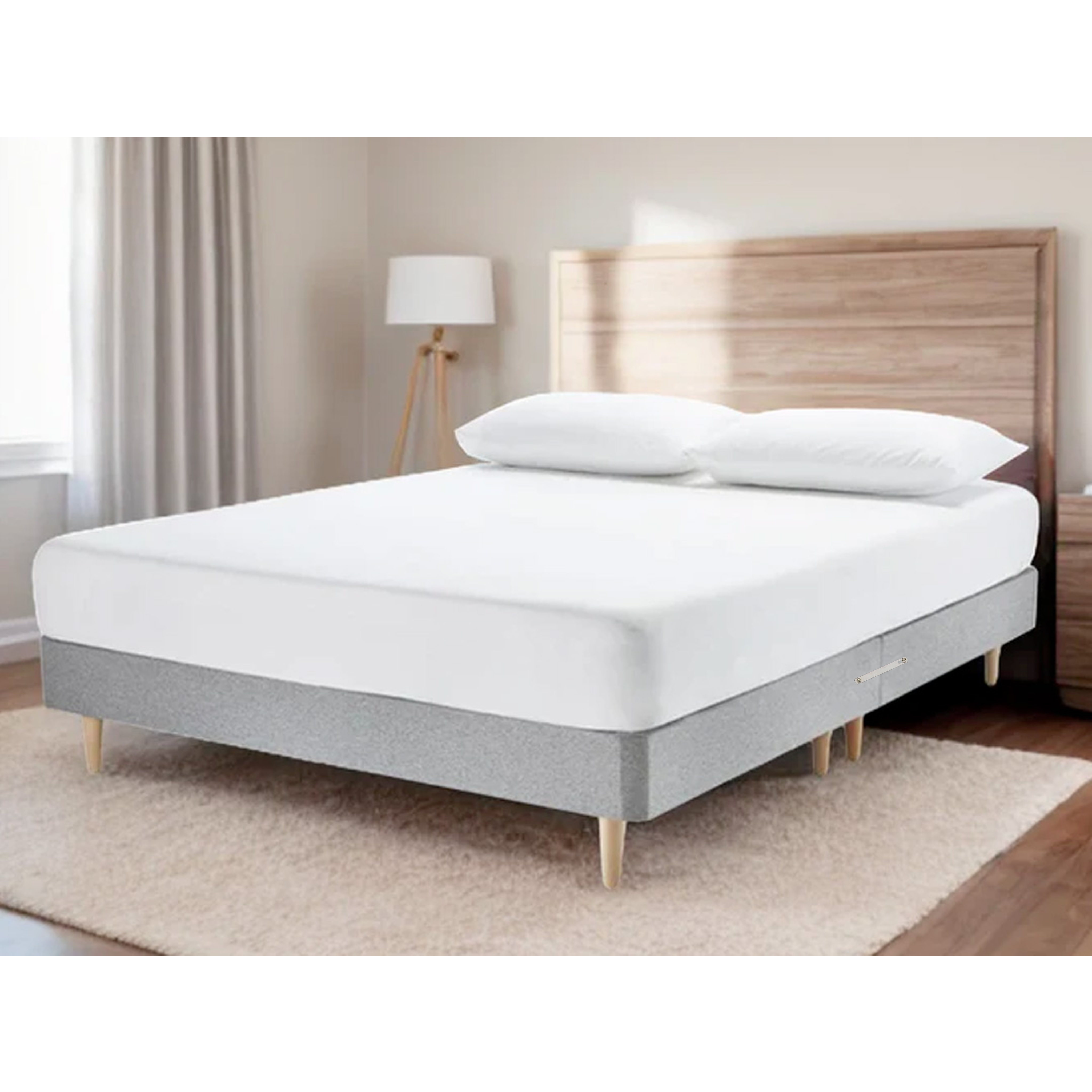 Low Divan Bed Base with Wooden Legs